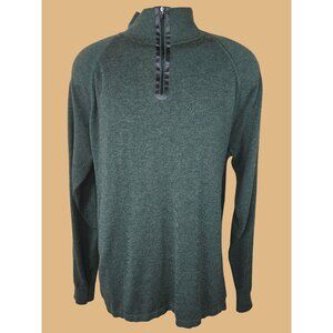 01.Algo Men's Green Wool Blend Sweater Large